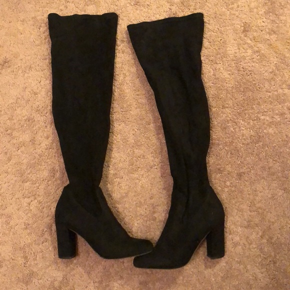 Madden Girl Shoes - Madden Girl Felize Black Over the Knee Boots